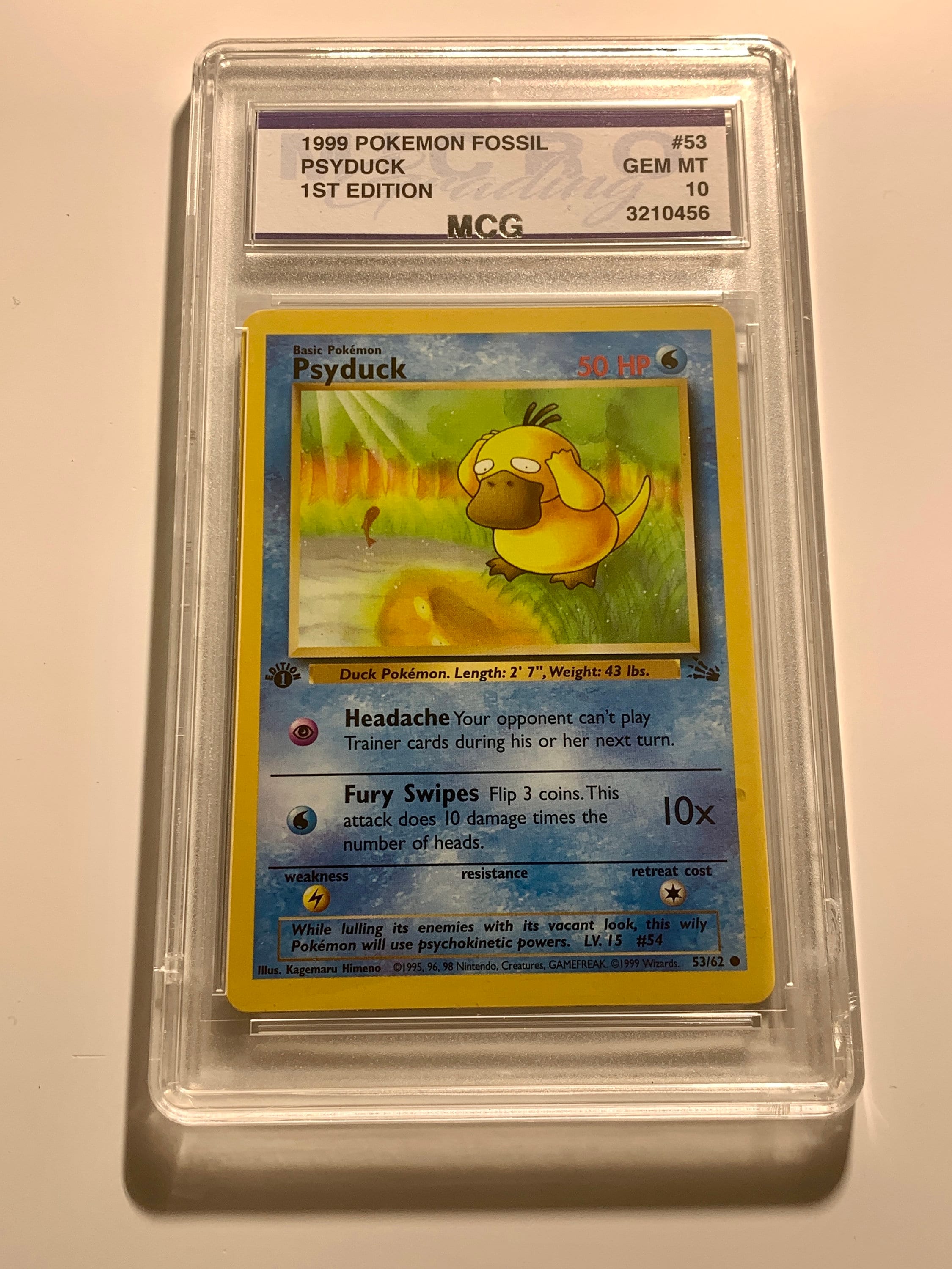 GRADED 10 PSYDUCK Card Pokemon 1ST EDITION Fossil - Etsy