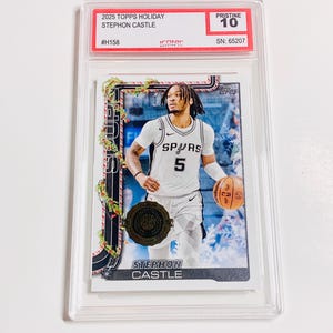 GRADED 10 STEPHON CASTLE 2025 Topps Holiday Nba All-rookie Team