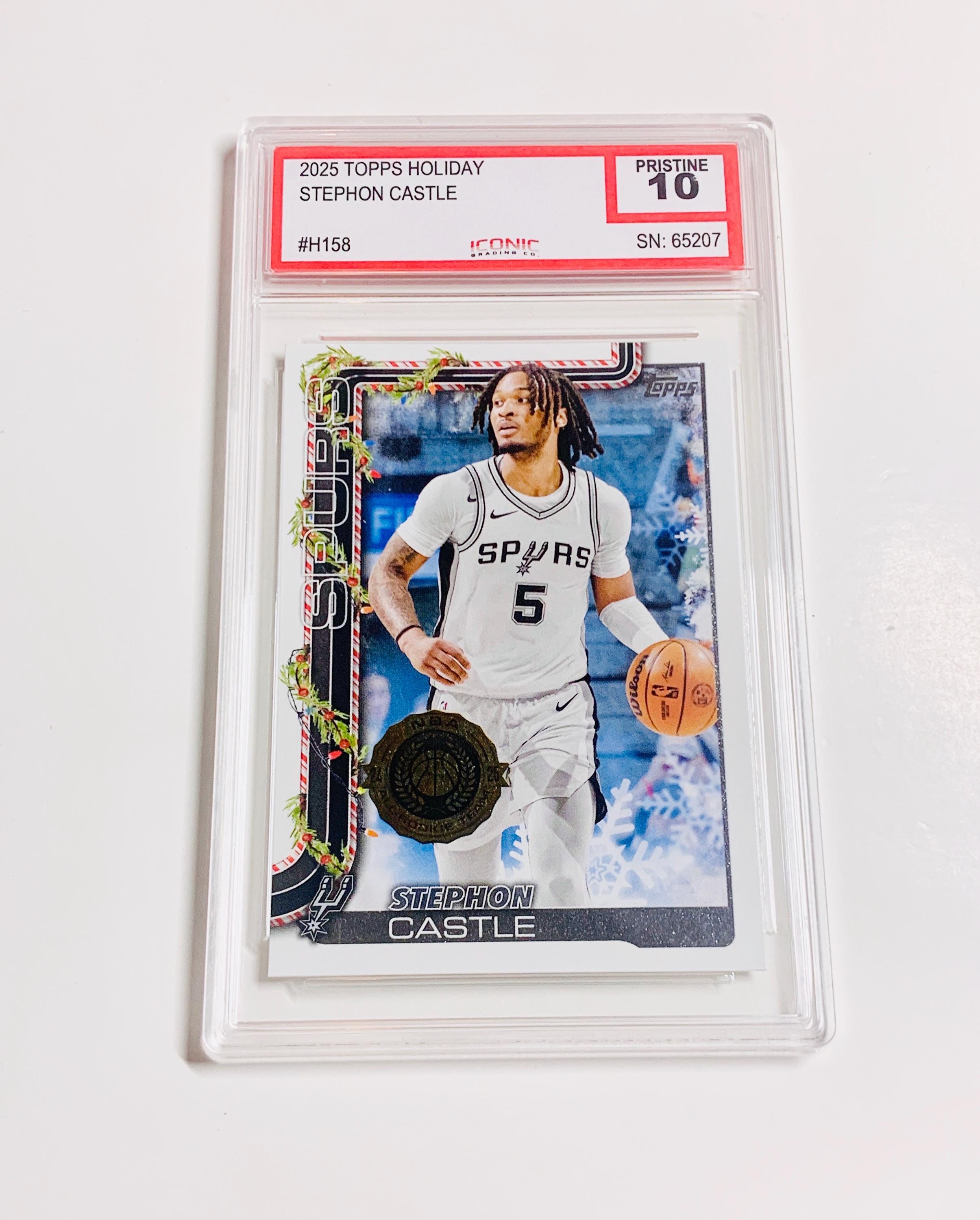 GRADED 10 STEPHON CASTLE 2025 Topps Holiday Nba All-rookie Team