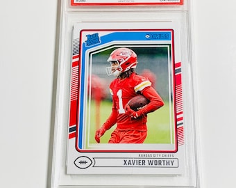 GRADED 10 XAVIER WORTHY Rookie Card 2024 Donruss Rated Rookie #398 Kansas City Chiefs Pristine Card