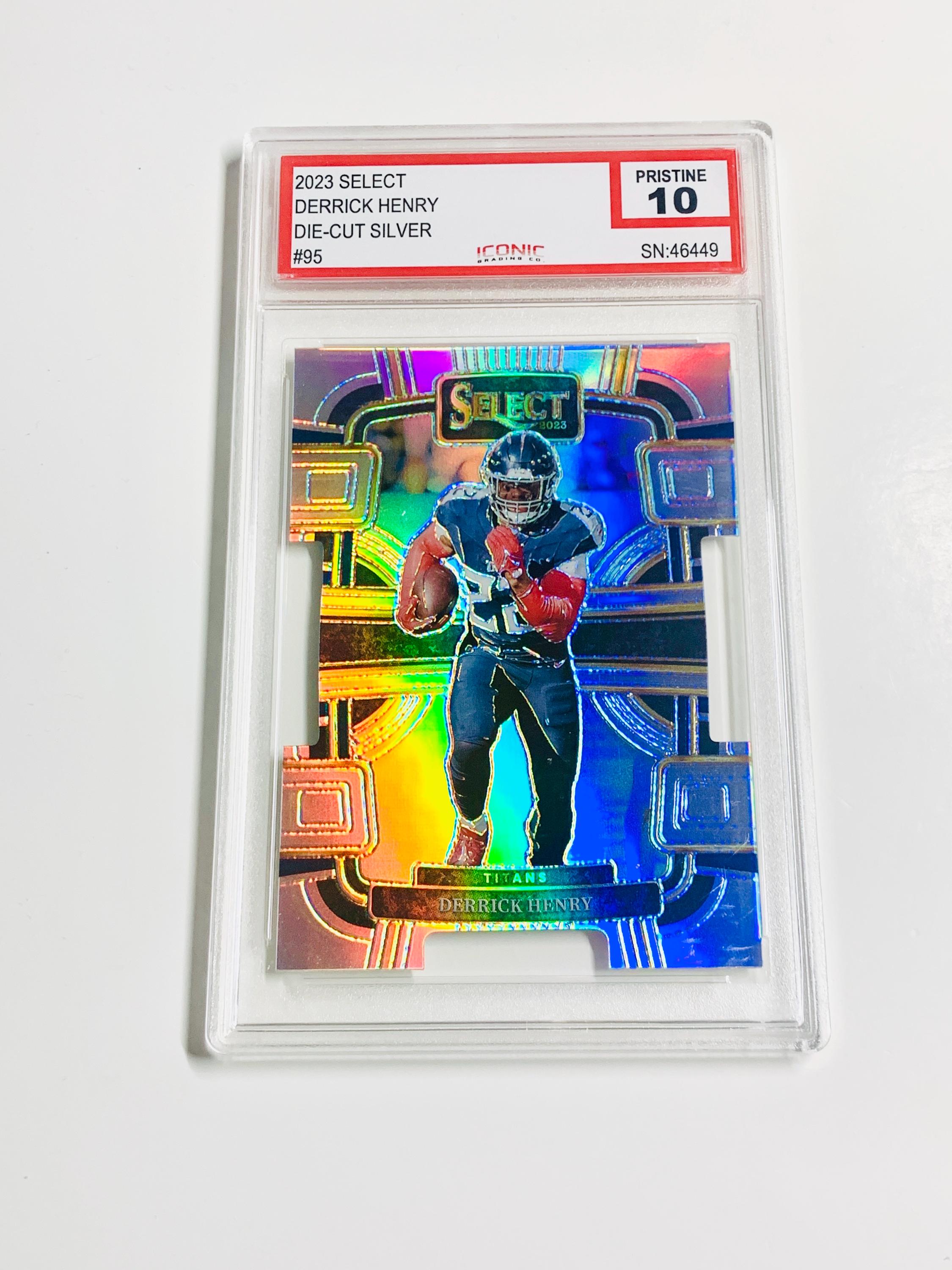 GRADED 10 DERRICK HENRY 2023 Select Die-cut Silver Prizm #95