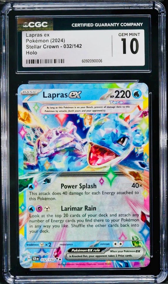 lapras holographic pokemon card LAPRAS - 10/62 - Fossil Set - Holo - Pokemon Card - Exc / Near Mint