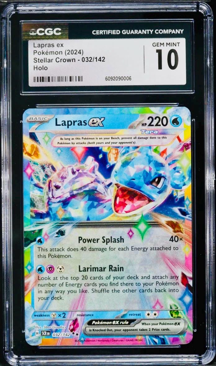lapras pokemon card ex Pokemon Stellar Crown Lapras ex 032/142 Double Rare Holo Card