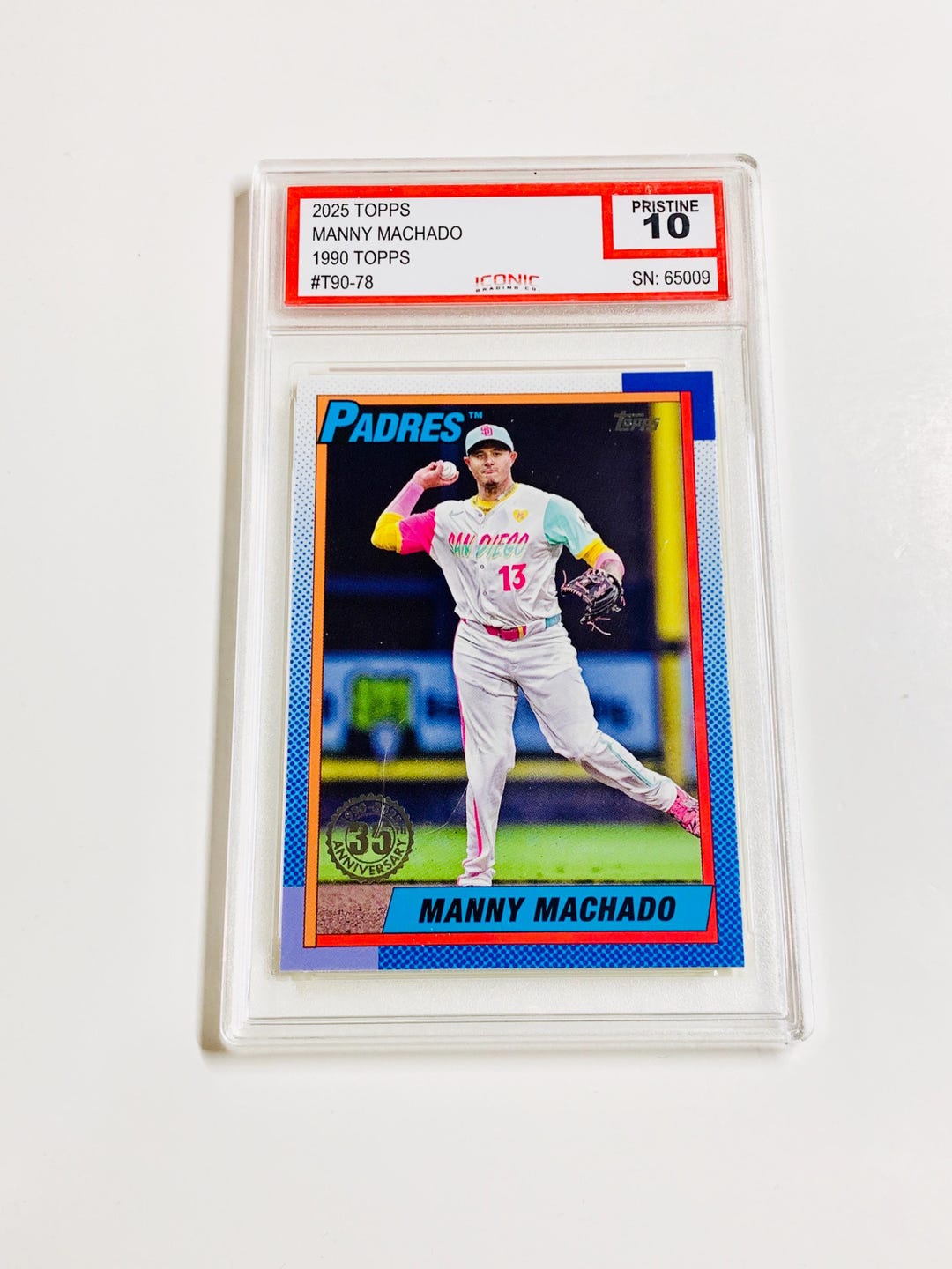 GRADED 10 MANNY MACHADO 2025 Topps 1990 Topps 35th Anniversary #78