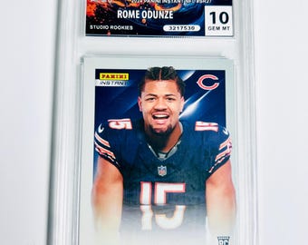 GRADED 10 ROME ODUNZE Rookie Card Limited Edition 1 Of 1672 Studio Rookies 2024 Panini Instant Nfl Bears Gem Mint