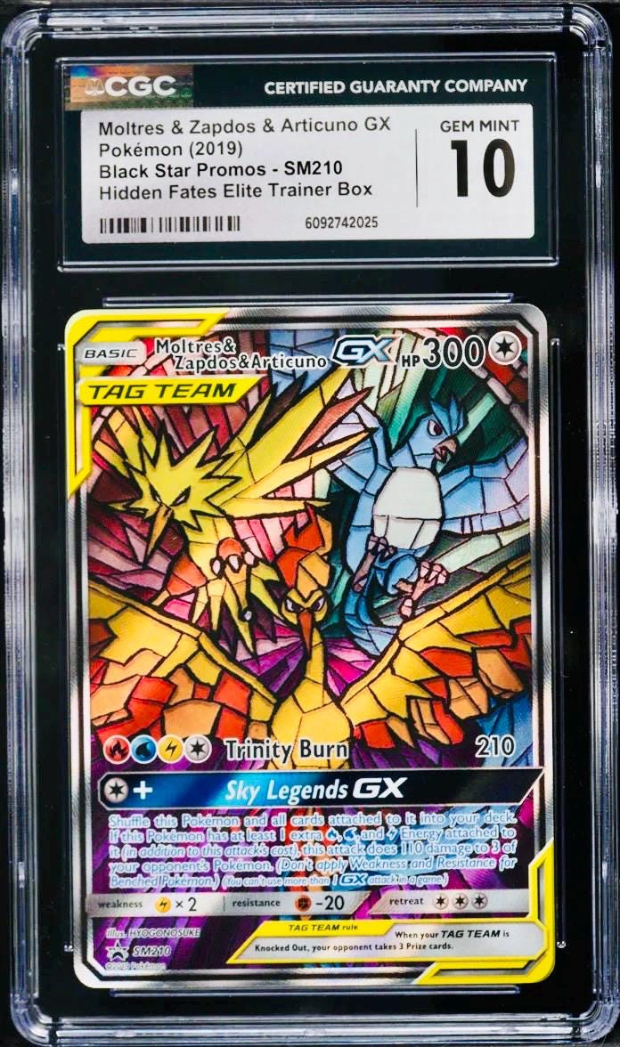 CGC 10 Moltres Zapdos Articuno GX Full Art 2019 Pokemon Hidden
