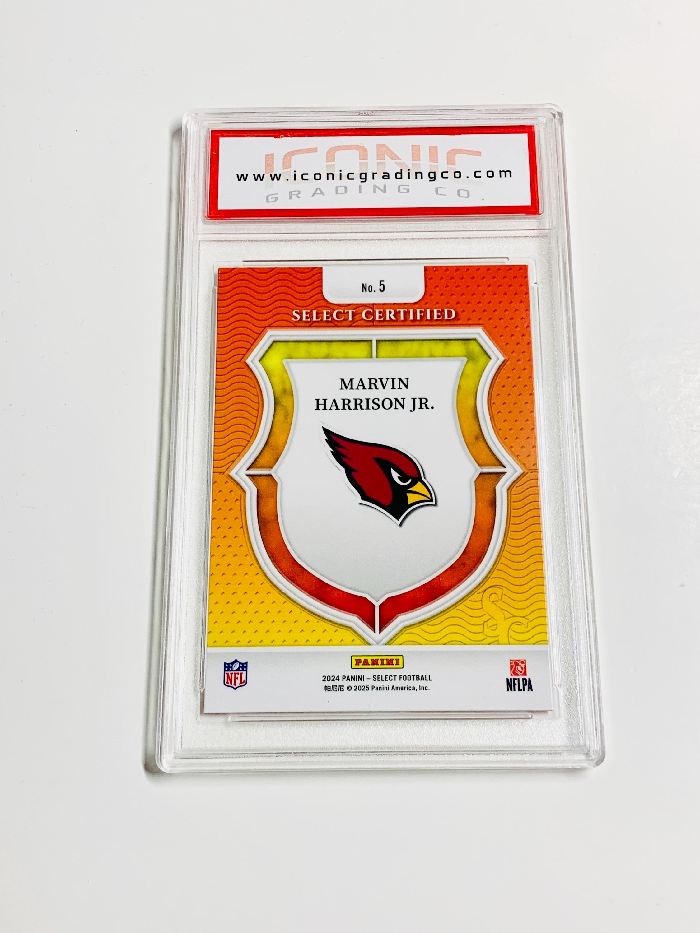GRADED 10 MARVIN HARRISON Jr. Rookie Card 2024 Select Certified