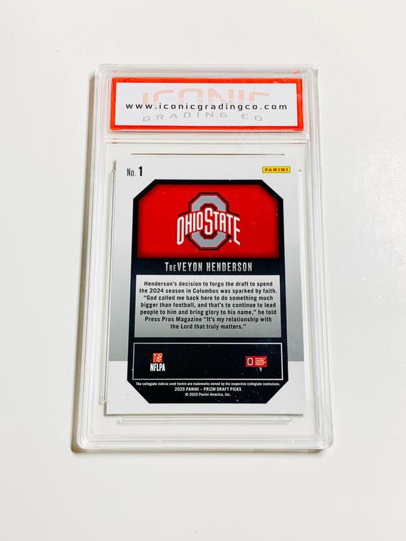 GRADED 10 Treveyon HENDERSON Rookie Card 2025 Prizm Draft Picks