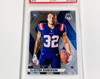 GRADED 10 TreVEYON HENDERSON Rookie Card 2025 Mosaic Variation #278 New England Patriots PRISTINE Card