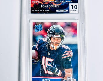 GRADED 10 ROME ODUNZE Rookie Card Limited Edition 1 Of 890 Rated Rookie Retro 2024 Panini Instant Nfl Bears Gem Mint