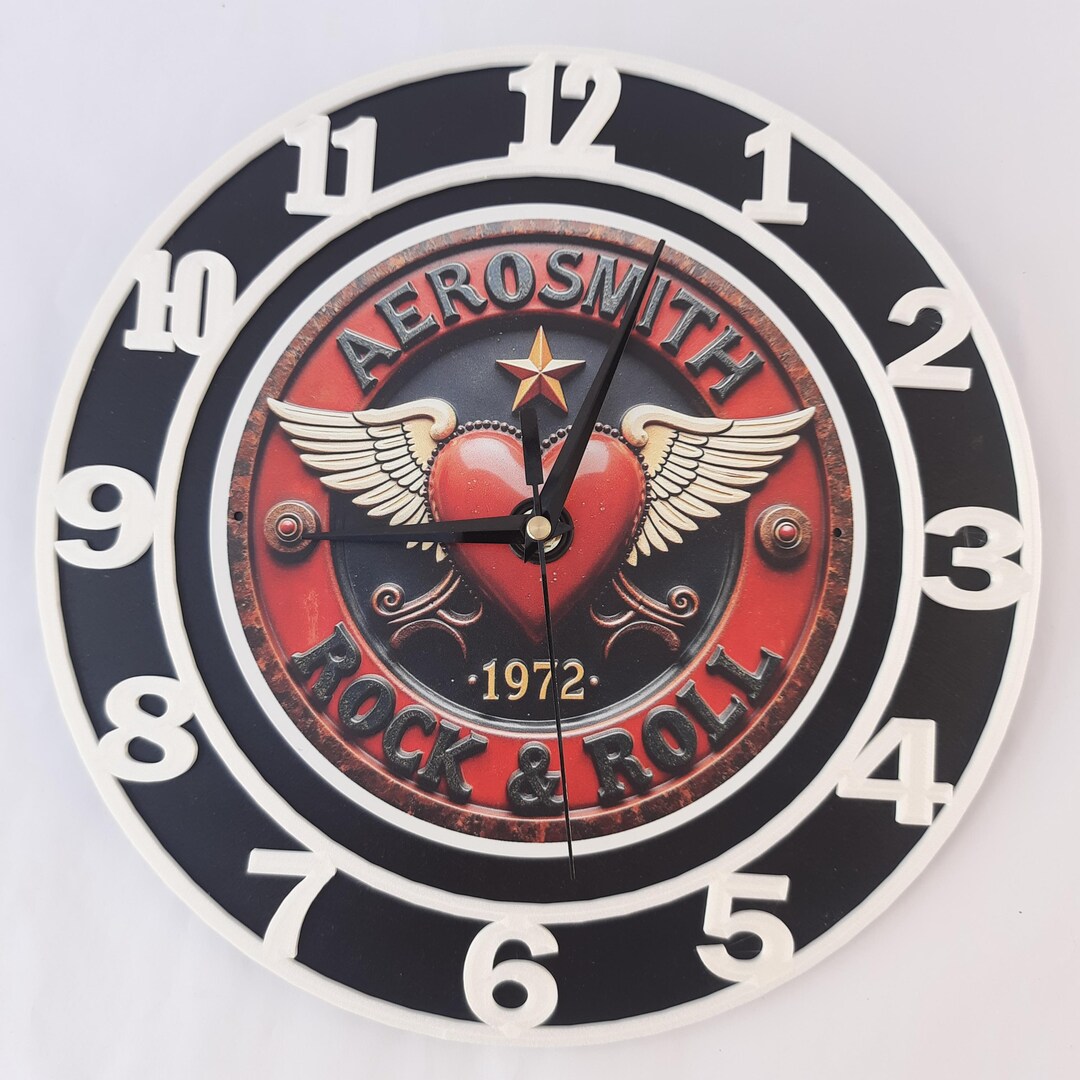 Handmade Aerosmith Sign Wall Art Clock. Ideal Home Gift for Rock and ...