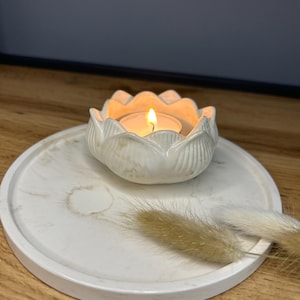 Tealight holder flower lotus candle holder jewelry bowl table decoration small gift idea handmade candles lotus blossom inspiration meditation