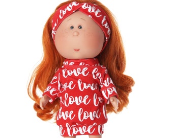 Valentine LOVE doll dress, Valentine dress to fit Mia dolls, Mia doll dress, dress for mia doll, Stretch knit dress, mia doll clothes