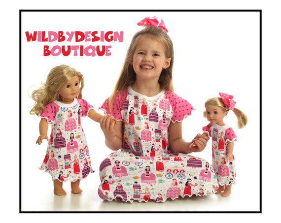 toddler and doll matching pajamas