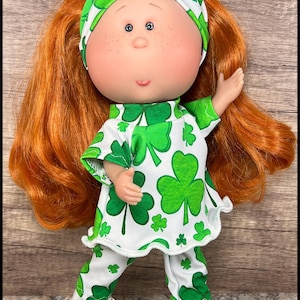 Atuendo para muñeca SHAMROCK, atuendo de arcoíris para muñecas Mia, atuendo para muñeca de 12 pulgadas, leggings para muñeca Mia, ropa para muñeca de 9 pulgadas, ropa para muñeca Mia