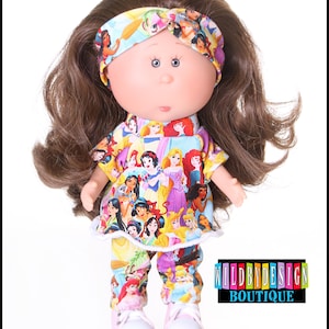 Traje de muñeca PRINCESA mia, traje de muñeca mini mia, camisa y pantalones mia, traje de muñeca de 9 pulgadas, traje de muñeca de 12 pulgadas, ropa de muñeca princesa