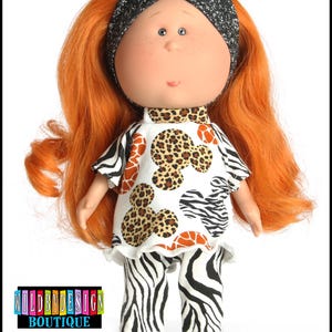 Conjunto de muñeca con lazos para la cabeza de SAFARI MOUSE, conjunto para mini mia, conjunto para muñecas Mia, leggings para mia, conjunto para mini mia, conjunto para muñeca de 18 pulgadas