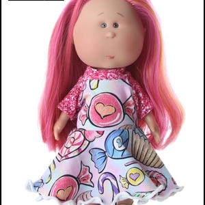 Vestido CANDY CRUSH mia, vestido Twirl para muñecas Mia, vestido mini mia, leggings para mia, atuendo mini mia, atuendo para muñecas de 18 pulgadas, muñeca de 15 pulgadas