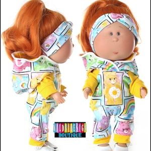 BEAR Mia doll romper, mia romper with hood, 80s romper, mia bear outfit, bear hoodie romper, hooded doll shirt