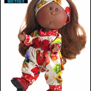 Vestido Mia con ENSALADA DE FRUTAS, vestido con volantes para muñecas Mia, mono de burbujas para mini Mia, atuendo para mini Mia, atuendo para muñeca de 18 pulgadas, atuendo para muñeca de 15 pulgadas