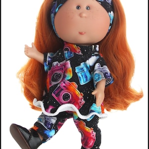 Conjunto de muñeca GALAXY CAMERA, conjunto de galaxia para muñecas Mia, vestido de muñeca Mini Mia, leggings para muñeca Mia, pantalones de punto elástico, ropa para muñeca Mia