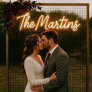 Custom Neon Sign for Wedding backdrop, Custom Led Sign, Family Name LED Light, glow neon sign,  Last Name Neon Sign, neon sign custom, neon