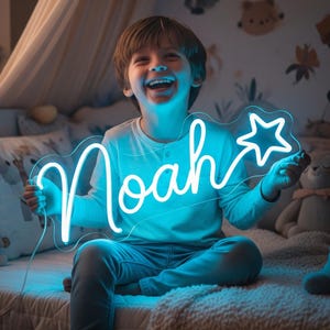 Custom Kids Name Neon Sign - Nursery LED Light decor - Personalized Child Room Wall Decor - Baby Name LED Sign - Gift for Boys Bedroom, neon