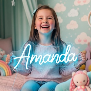 Custom Name Neon Sign for Kids Room – Personalized LED Name Sign for Girls Bedroom Decor – Neon Wall Light for Nursery decor, Gift for kids