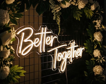 Custom “Better Together” Neon Sign – Personalized LED Wall Decor for Weddings| Romantic Event Backdrop | Fast Shipping to USA | DDP Included