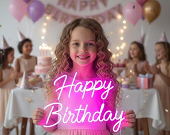 Custom Birthday Neon Sign, Happy Birthday LED Sign, Fun Party Decor, Personalized Birthday Gift, Home Décor, Handmade Birthday Sign