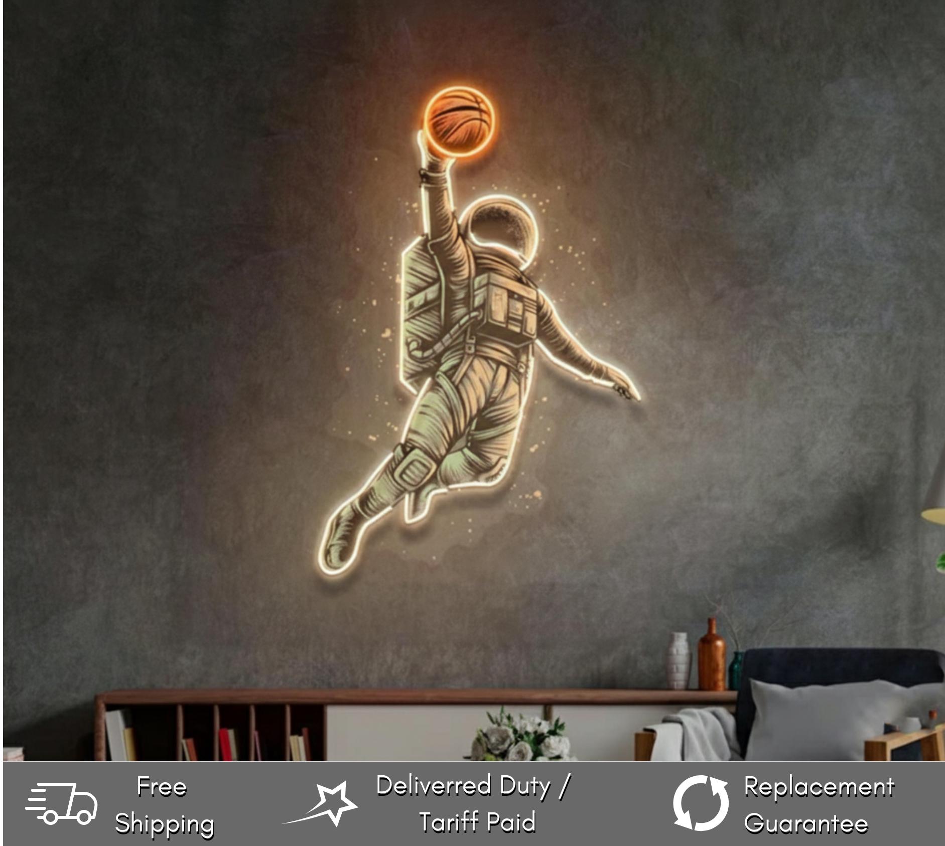 Tableau Lumineux LED Astronaute - Art Mural Moderne Avec Télécommande - 80x80cm