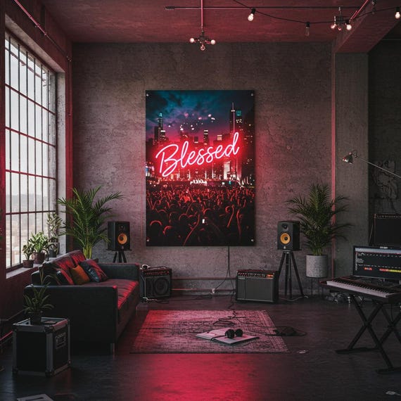 Custom LED Neon poster, Custom neon poster, Neon poster wall Art, Modern Wall Art, Acrylic poster neon sign, Wall art decor, Wall, Canvas