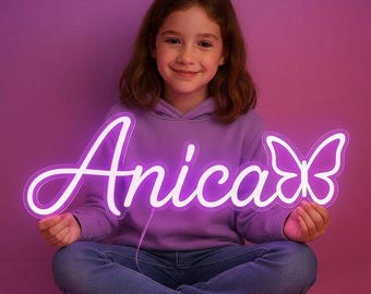 Custom Kids Neon Name Sign, Personalized LED Name Light for Nursery, Bedroom, Wall Decor, Unique Gift for Children, Birthdays, Baby Showers