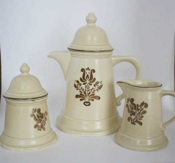 Pfaltzgraff Village Coffee Set Coffee Pot Sugar Bowl Creamer Etsy