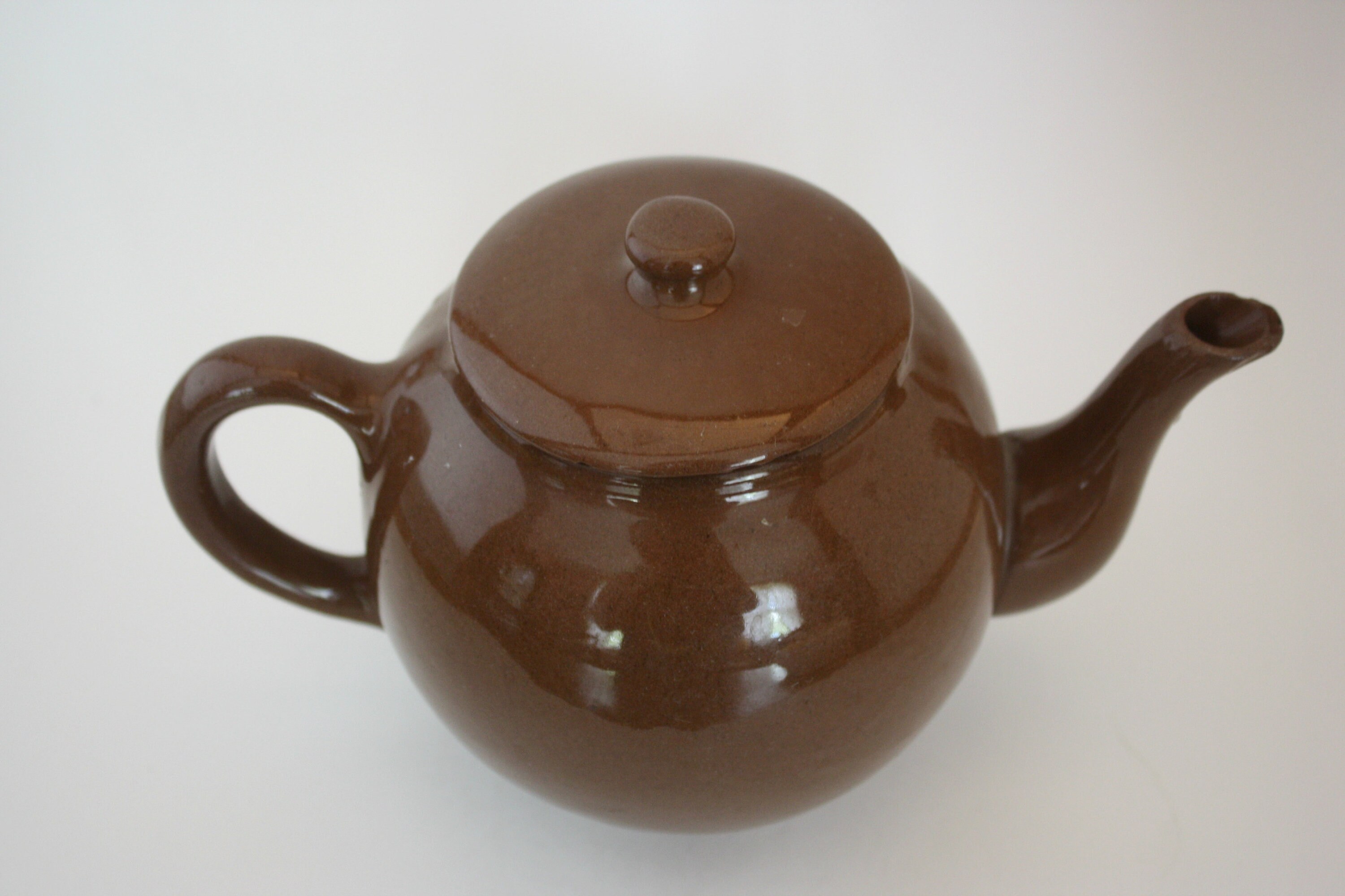 Vintage Brown Pottery Teapot Etsy