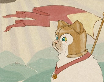 Warrior Cat Art Print: General Princess Floofnoogins