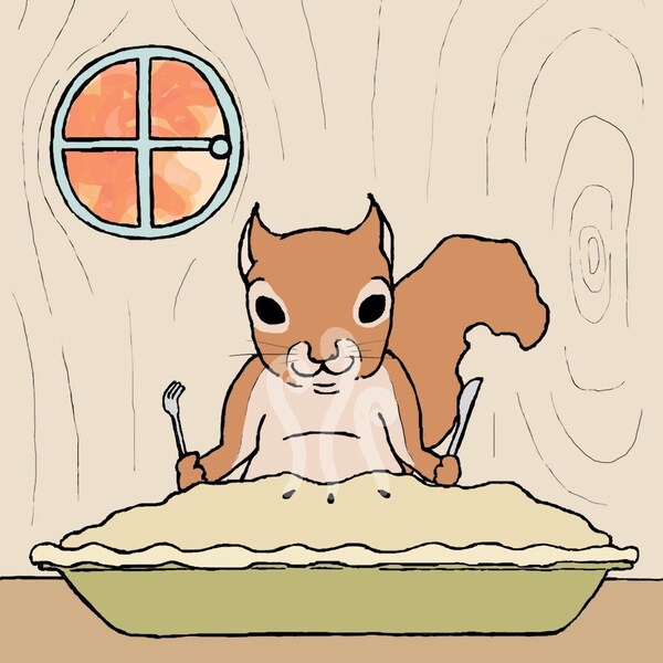 Squirrel Art Print: "Fattening Up"