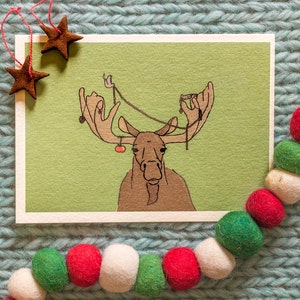 4er Set Weihnachts-Elchkarten