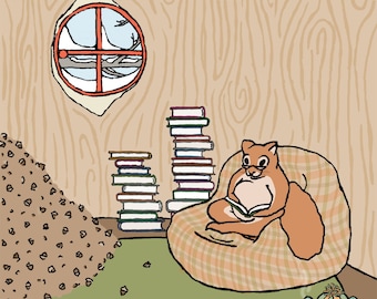 Squirrel Art Print: "Prepared"