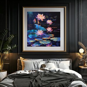 Water Lillies on Pond; Pop art; Digital Art; Printable art; Zen Art; Nature; calming art