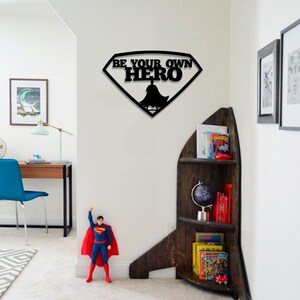 Be Own Your Hero Metal Wall Art, Metal Wall Hangings, Modern Metal Gift, Teen Room Decor, Text Wall Art, Home Decor, Crazy Wall Decor