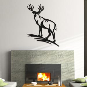 Deer Metal Wall Art, Metal Wall Hangings, Modern Metal Gift, Home Entry Decor, Animal Wall Art, Home Decor, Modern Wall Decor, Nature Decor