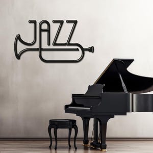 Arte murale in metallo jazz, arazzi in metallo, regalo per musicisti, decorazioni per l&#39;ingresso di casa, arte murale jazz, decorazioni per la casa, decorazioni murali moderne