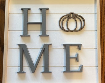 Laser Cut Pumpkin Home Sign - Rustic Fall Decor