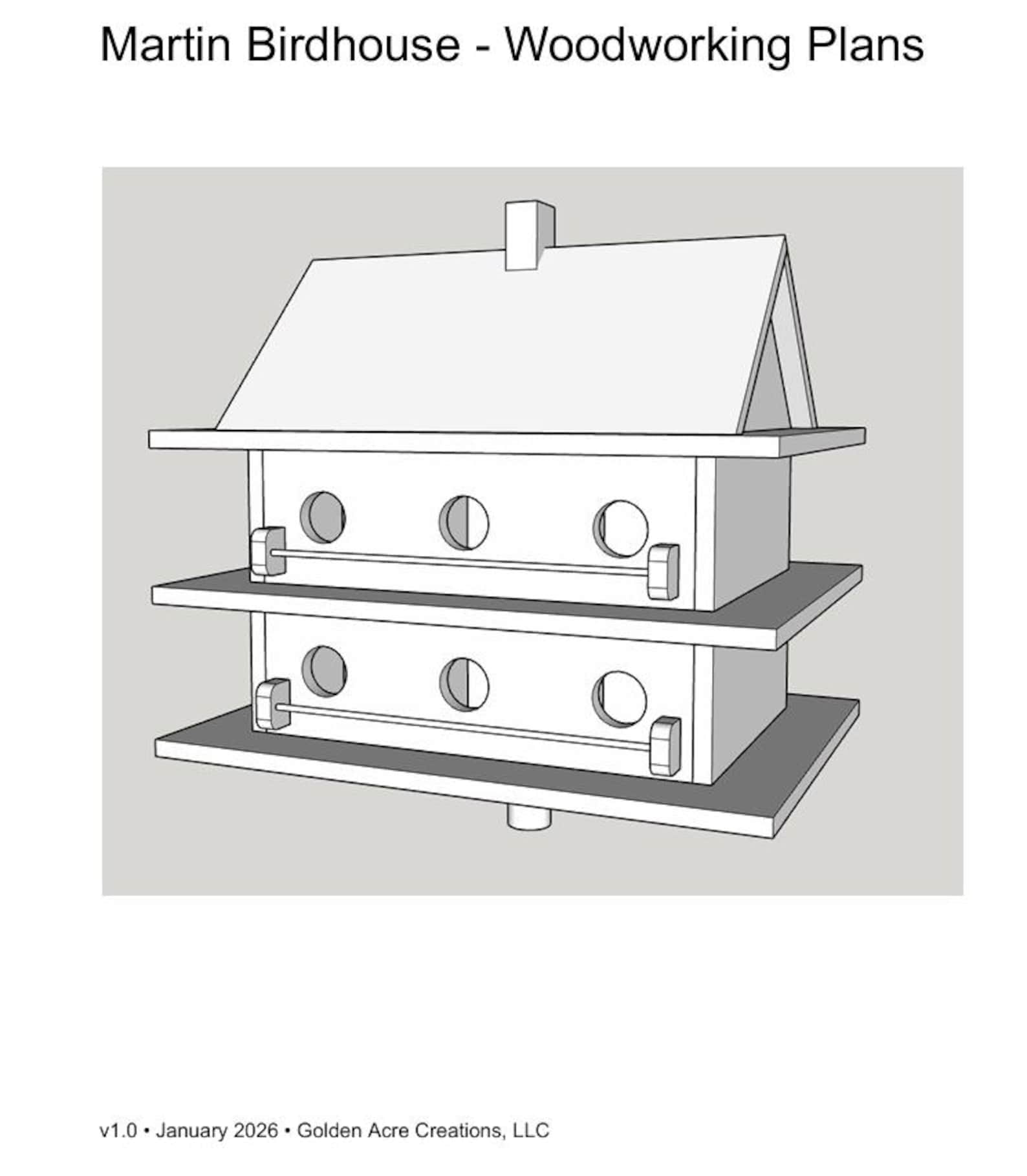 Martin Birdhouse Woodworking Plans | DIY Purple Martin House