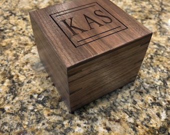 Personalized Walnut Keepsake Box | Custom Engraved Initials