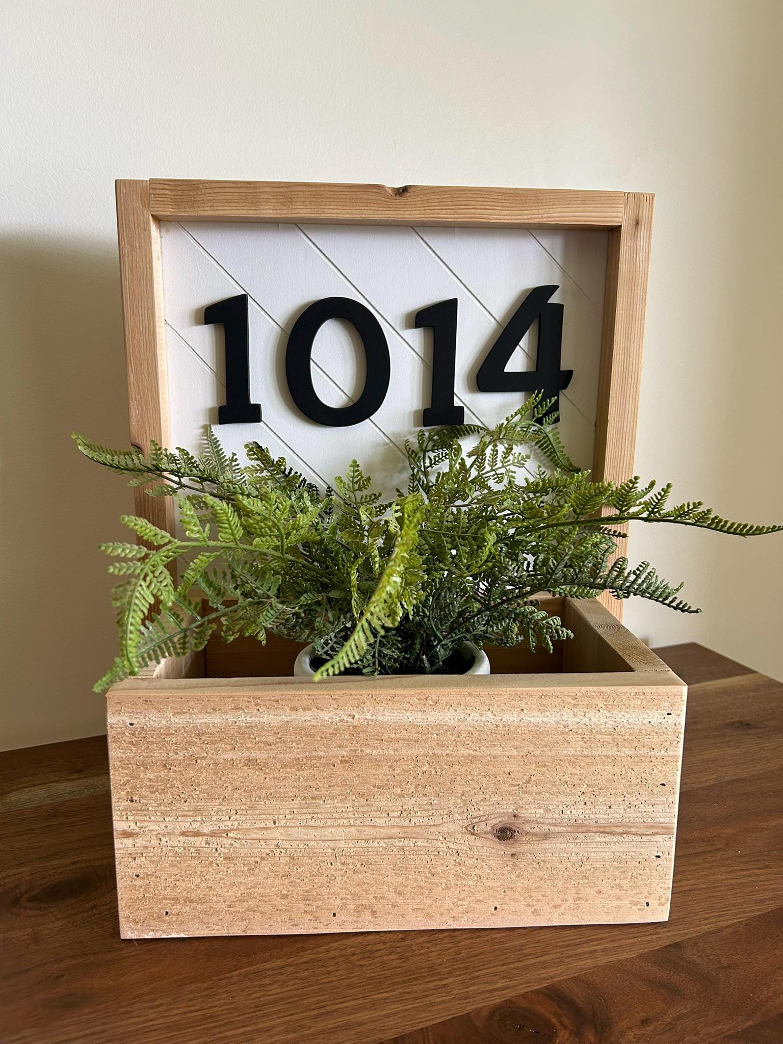 Custom Cedar House Number Planter Box | Address Sign Decor - Etsy