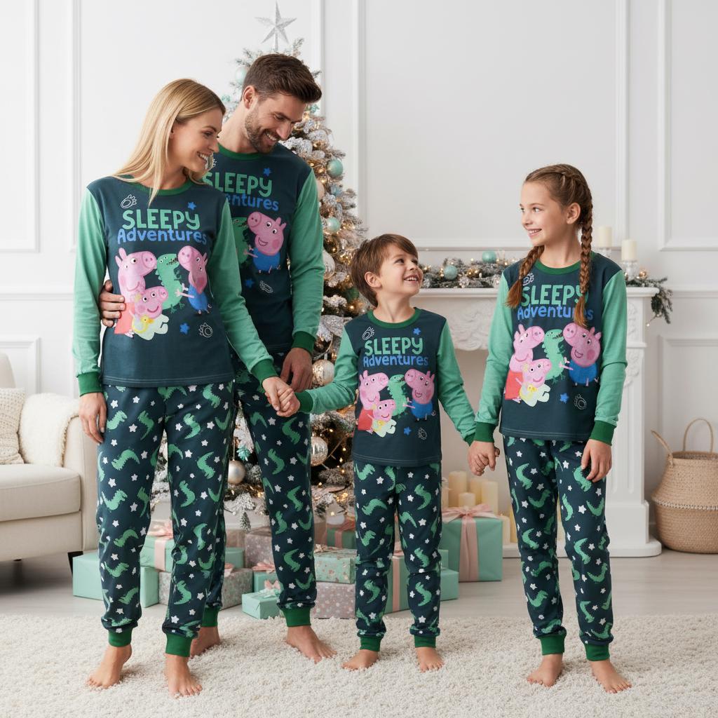 Peppa Pig Matching Family Pyjamas – Daddy & George Pig 'Nap King' PJs For Men, Women & Kids