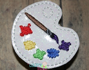 Glitter Art Palette Badge Reel, Paint Palette Badge Reel, Badge Reel, Work ID Badge, ID Badge Holder, Badge Holder, Work Badge Holder, Badge