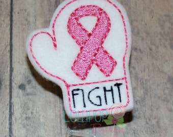 Pink Fight Boxing Glove Badge Reel, Breast Cancer Awareness, Fight Boxing Glove, Badge Reel, ID Holder